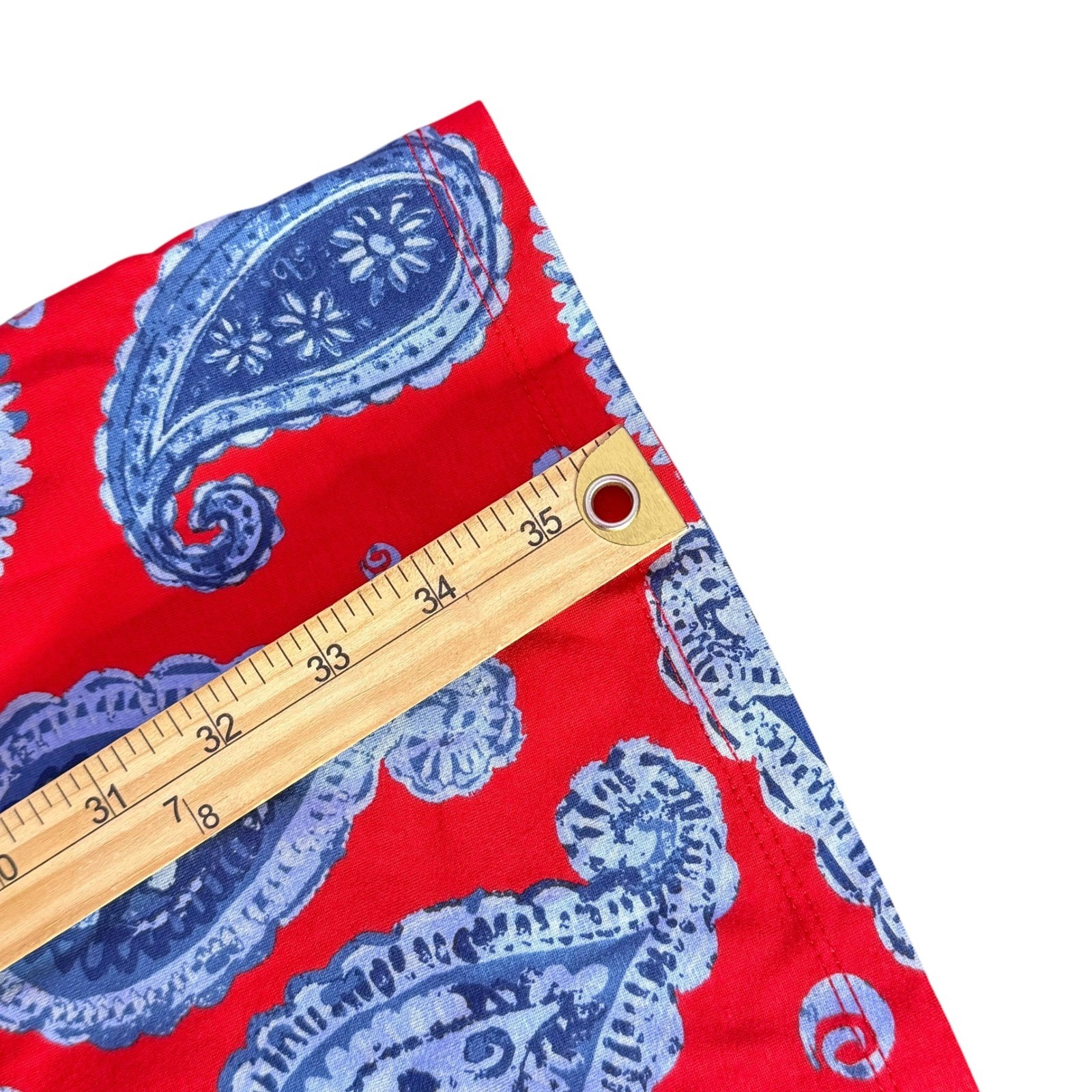 Ana Clare Paisley Shift Short Dress Size L Red Lace Trim Coastal Resort wear