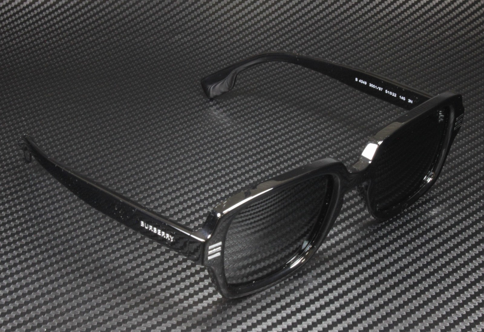 BURBERRY Eldon BE4349 300187 Black Dark Grey 51 mm Men’s Sunglasses