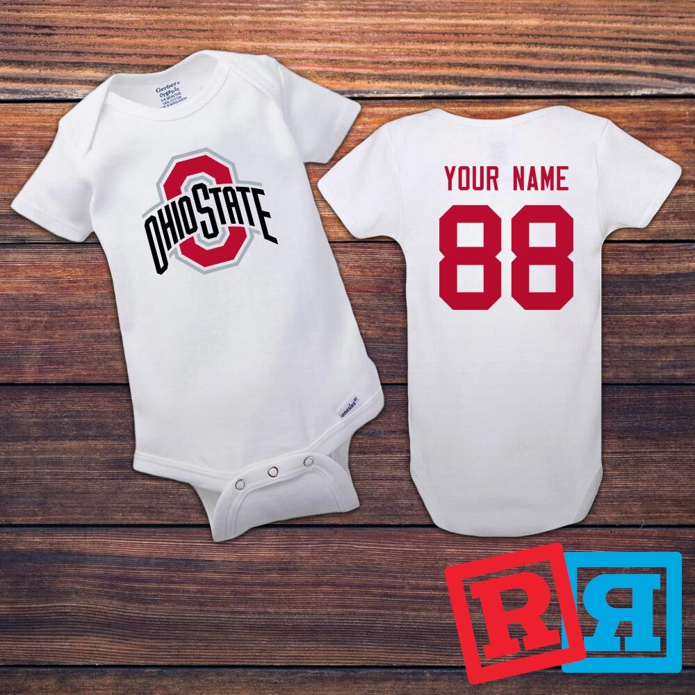 Personalized Ohio State Buckeyes Gerber Baby Onesie® Cotton Custom Bodysuit
