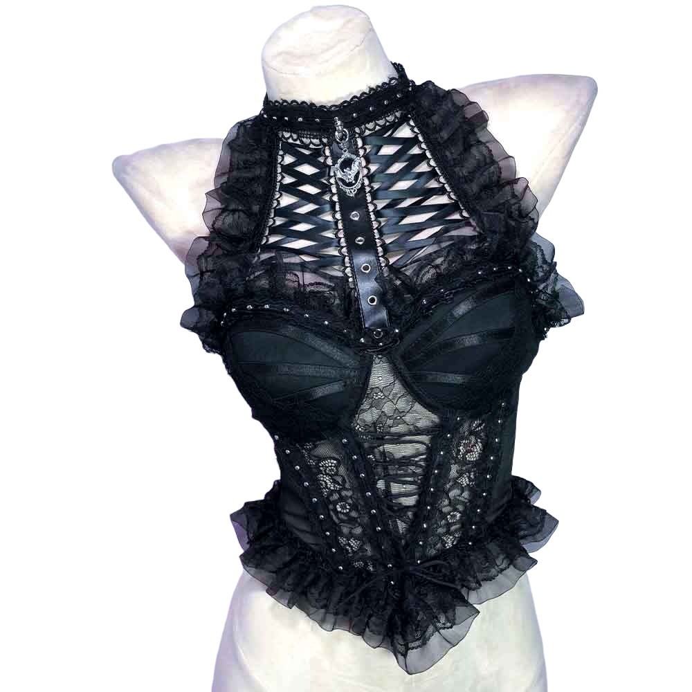 Goth Tops Y2K Grunge Gothic Tank Kawaii Emo Clothing Ladies Punk Rock Clothes