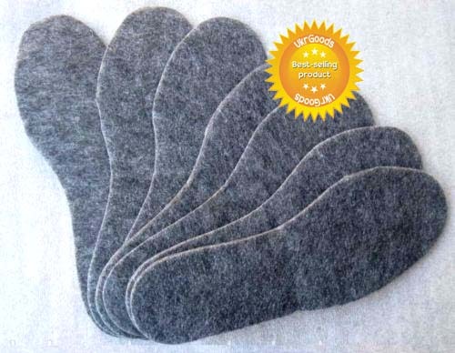 2 Pairs FELT INSOLES Inserts FOR SHOES WOMEN & MEN Spring-Autumn Thickness 5 mm
