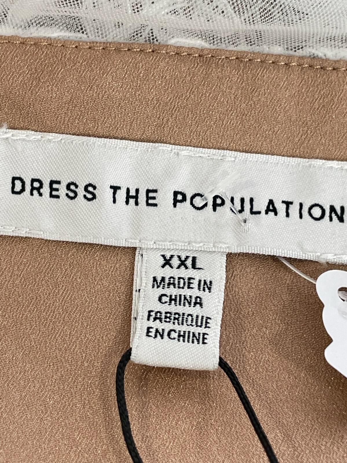 Dress the Population White Lace Lined Tegan Midi Sheath Dress Sz XXL NEW