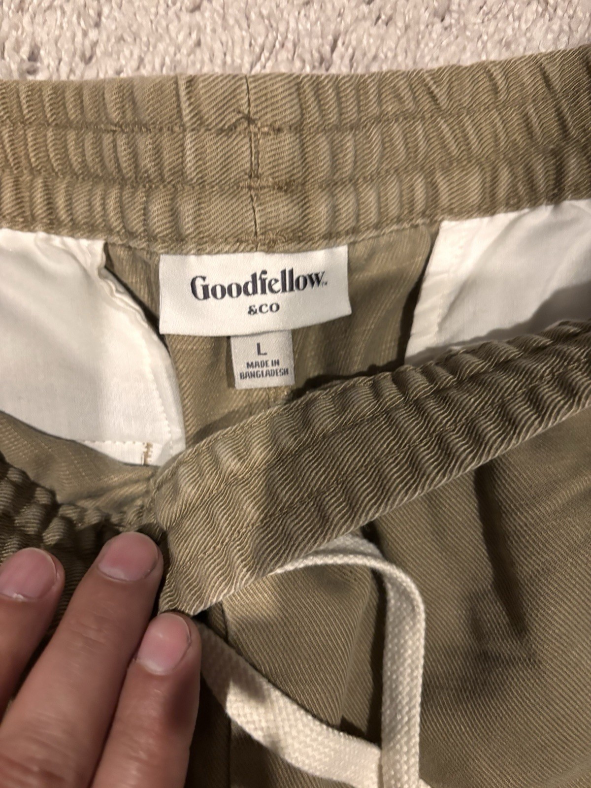 Goodfellow & Co Men’s Vintage 7″ Elevated Pull-on Shorts Tan Size Large