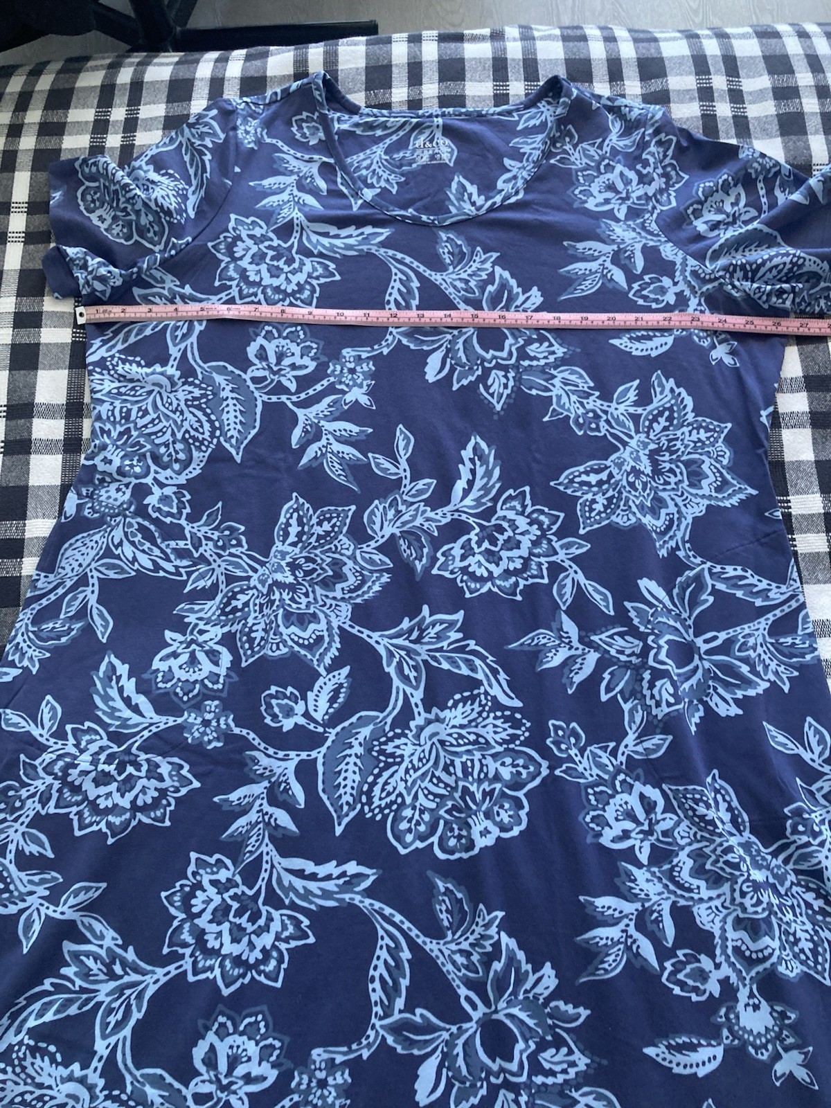 d&co. BEACH Blue White Floral Long Dress Sz 2XP Petite
