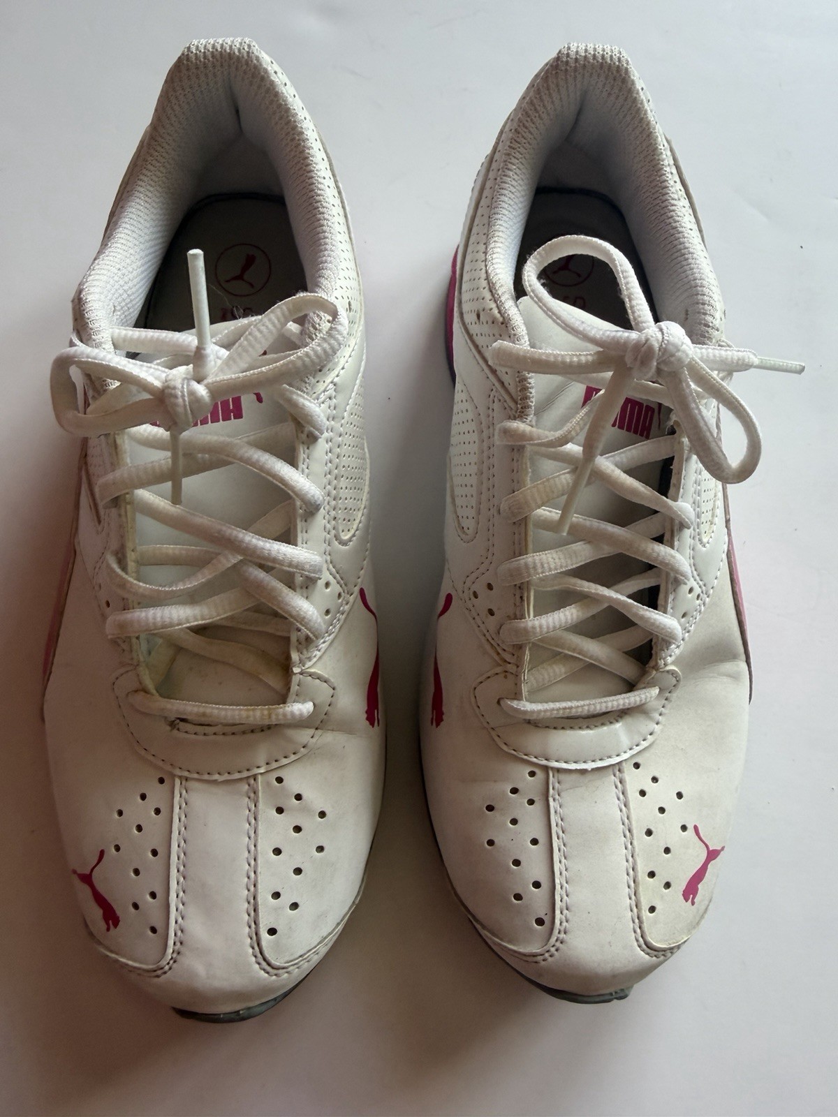 Puma Tazon 6 FM Womens 8 White Pink Training Running Shoes SoftFoam 189877