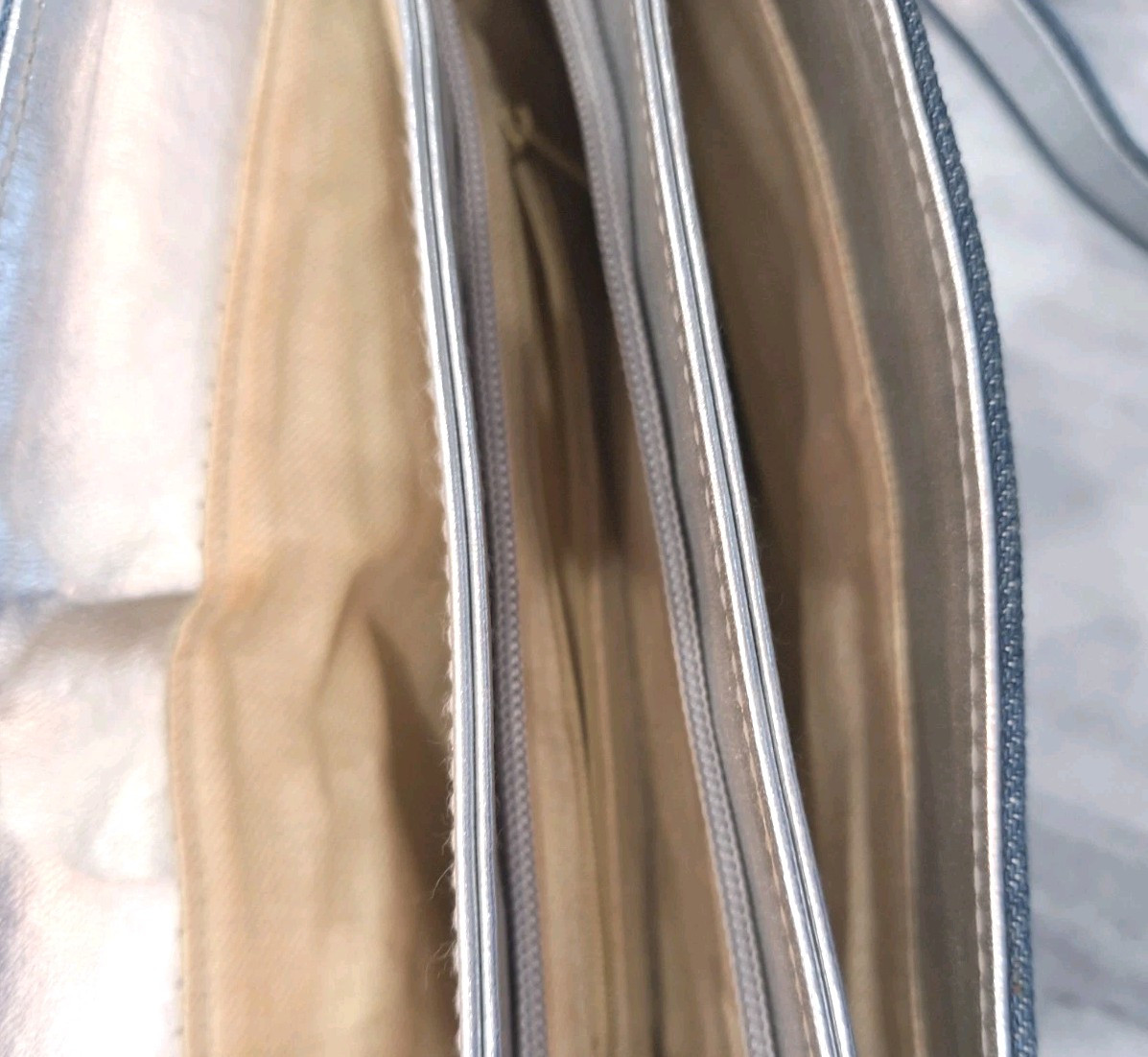 TangoBag Denim/Canvas Silver Organizer Multi Pocket Crossbody Handbag