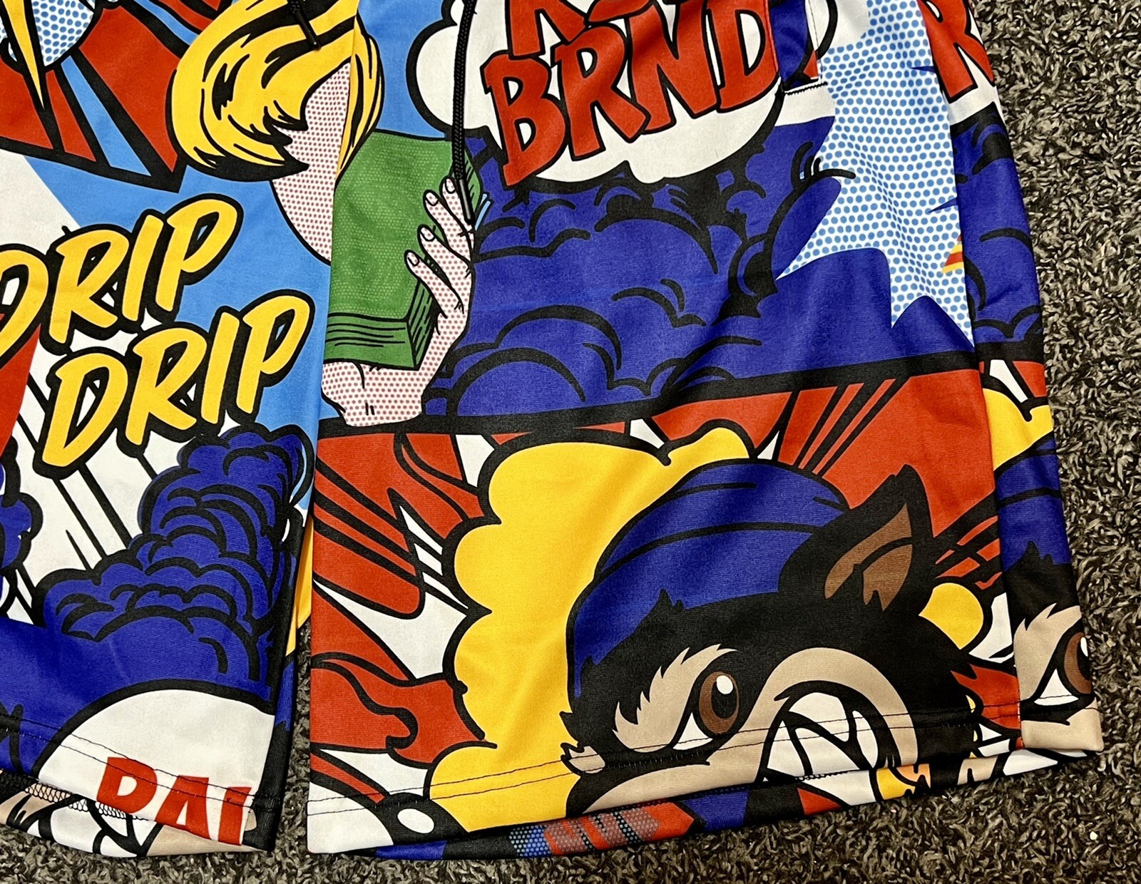 Reason Brand Pop Art Cartoon Comic Shorts Multi-Color RSN Drip Red Blue Green