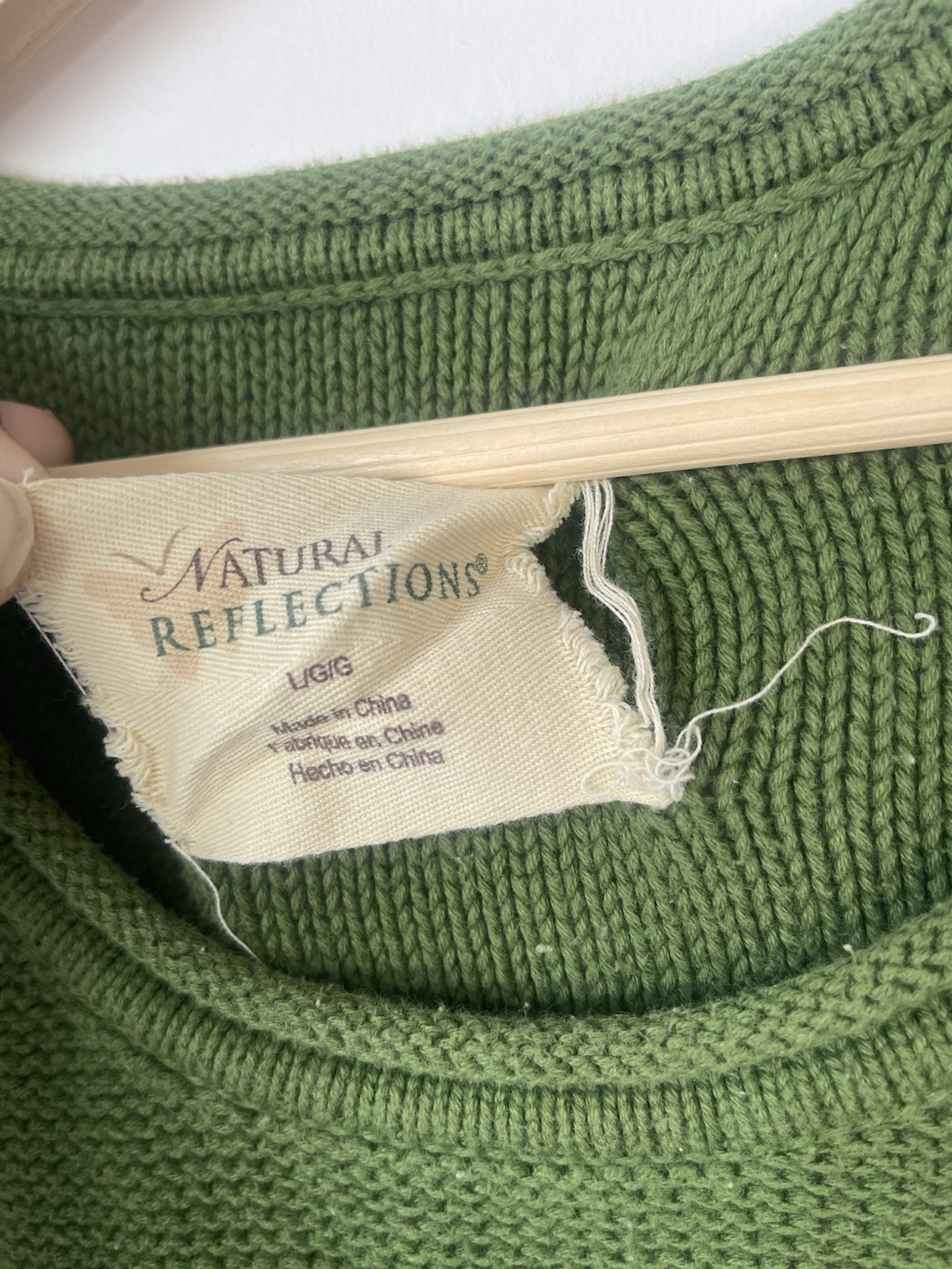 Natural Reflections Green Ombre Scoopneck Knit Sweater size Large
