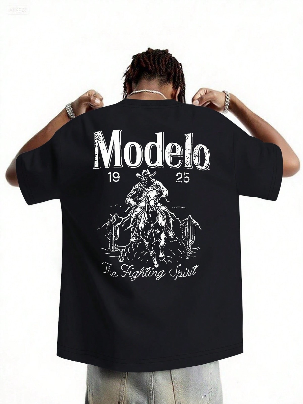Modelo Graphic Print Men’s 100% Cotton T-Shirt, Casual Sports Style Top T-Shirt