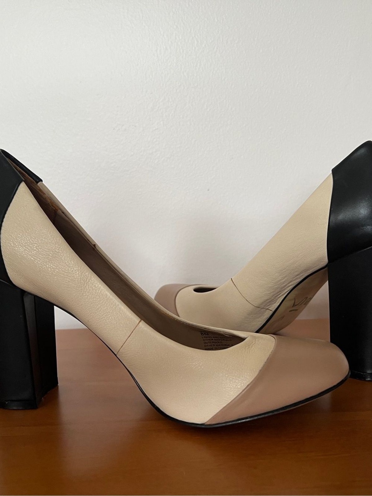 Banana Republic Women’s Colorblock Leather Pumps in Beige, Taupe & Black- 8