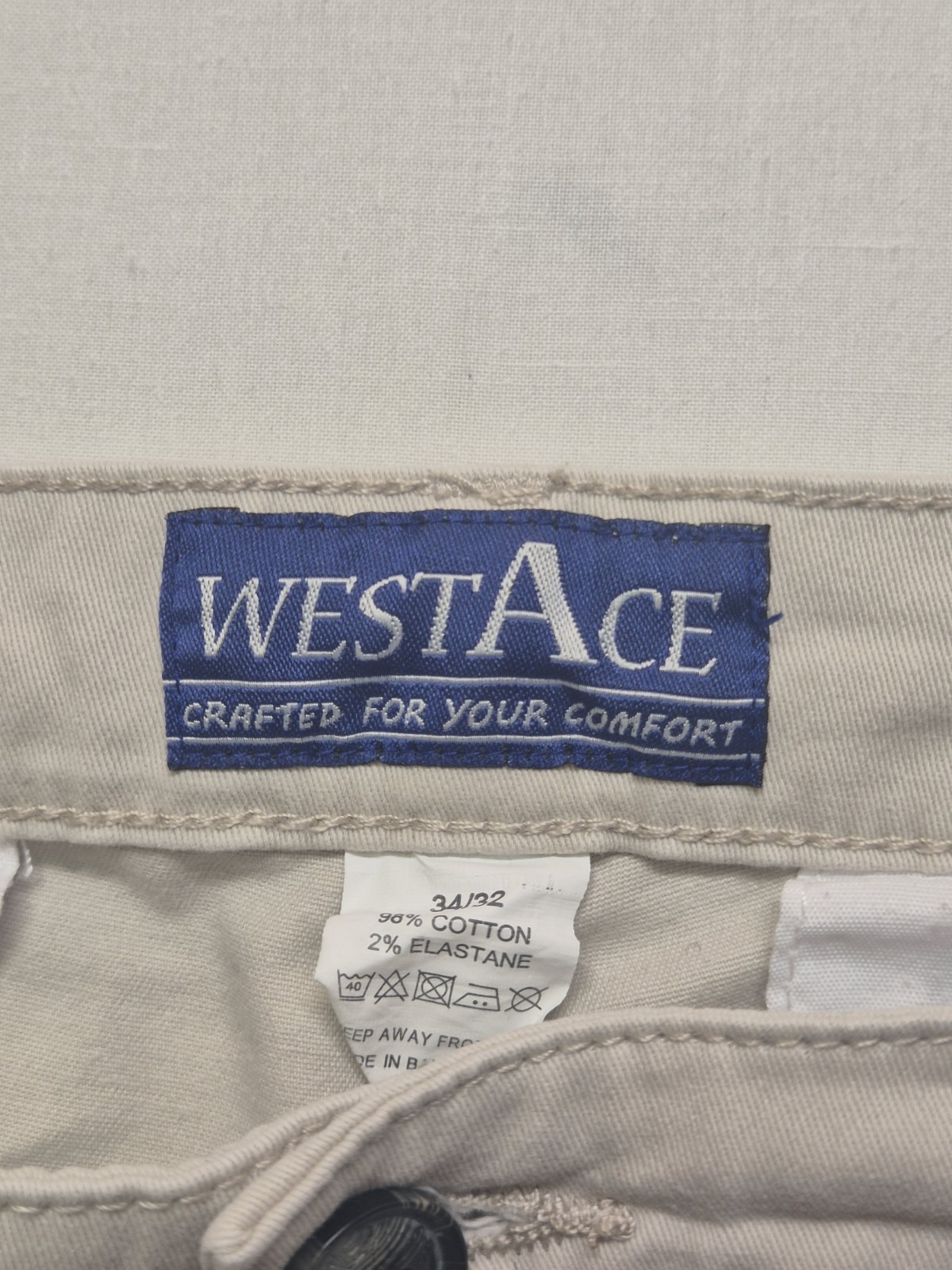 Westace Mens Chinos Trousers Beige Colour Straight W34/L32
