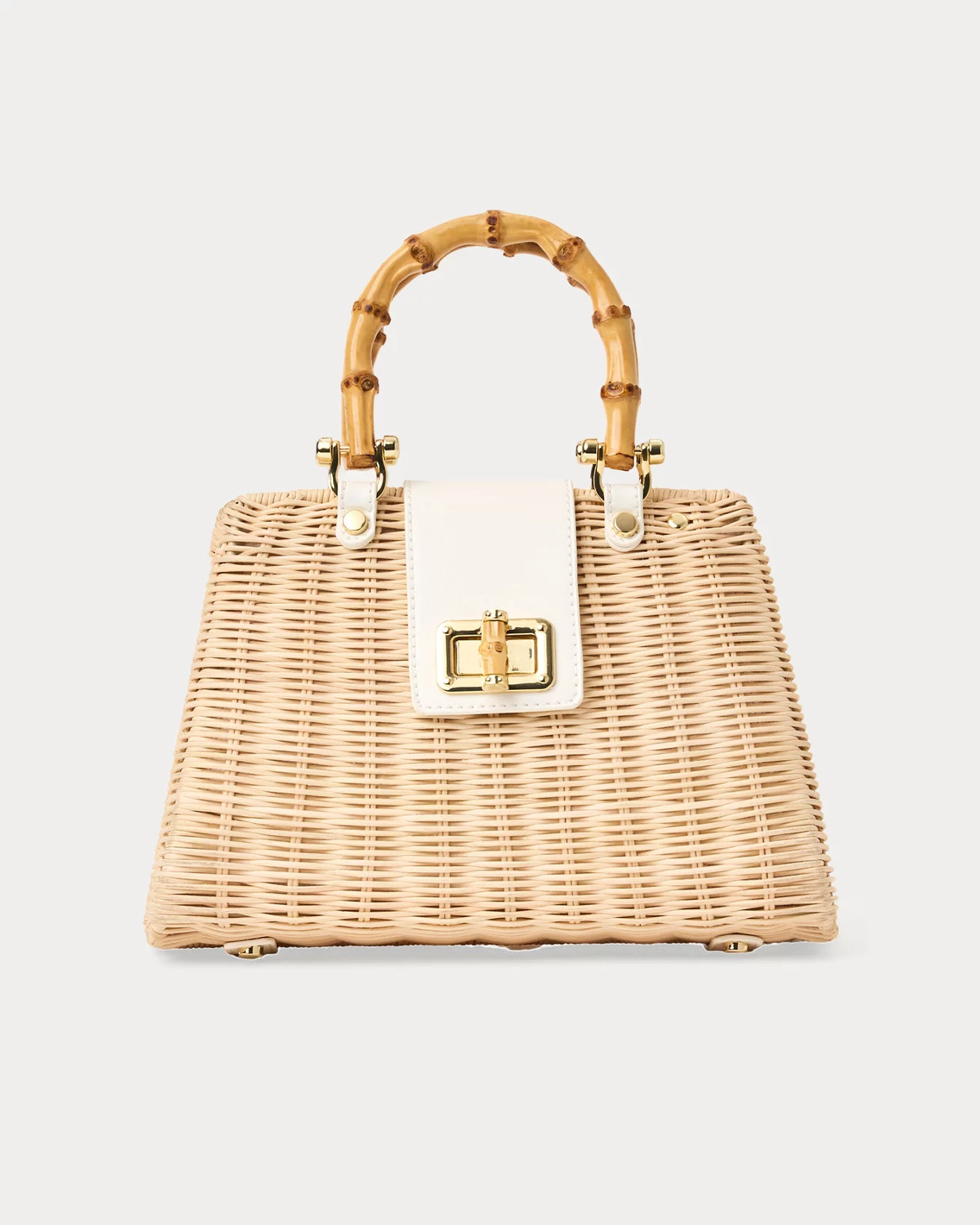 Lilly Pulitzer Leena Top Handle Bag Resort White X Natural