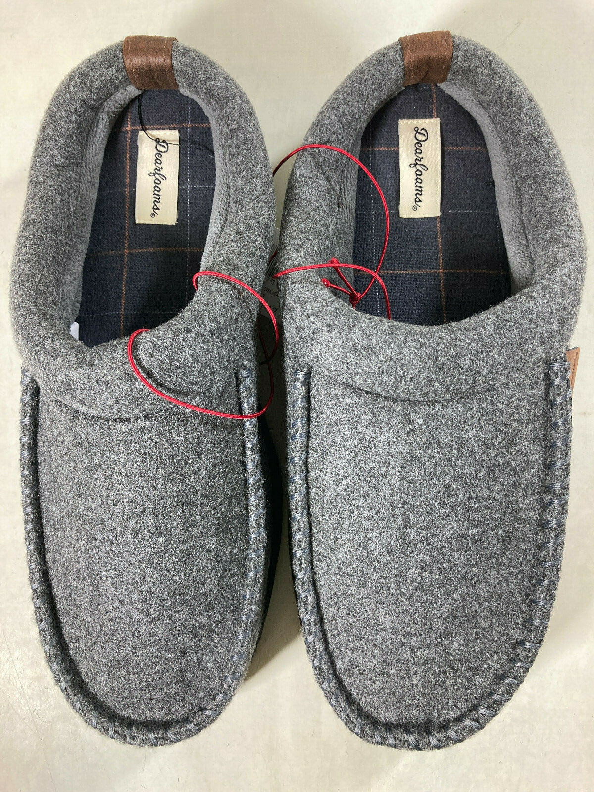 Dearfoams Men’s Slippers Memory Foam Charcoal Sizes 7 8 9 10 11 12 13 14