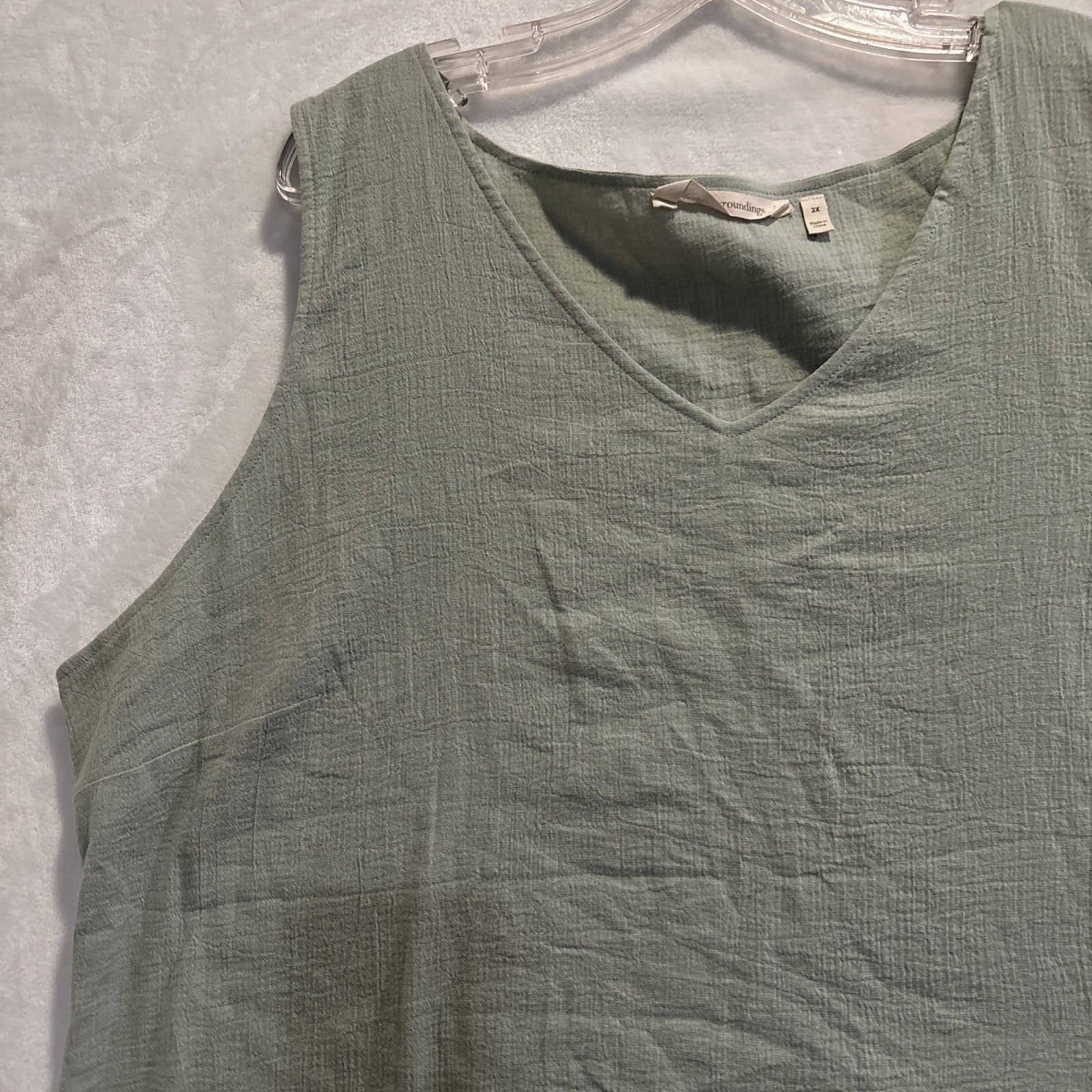 Soft Surroundings Cotton Gauze Layered Tank Top Asymmetric Hem Lagenlook 2X