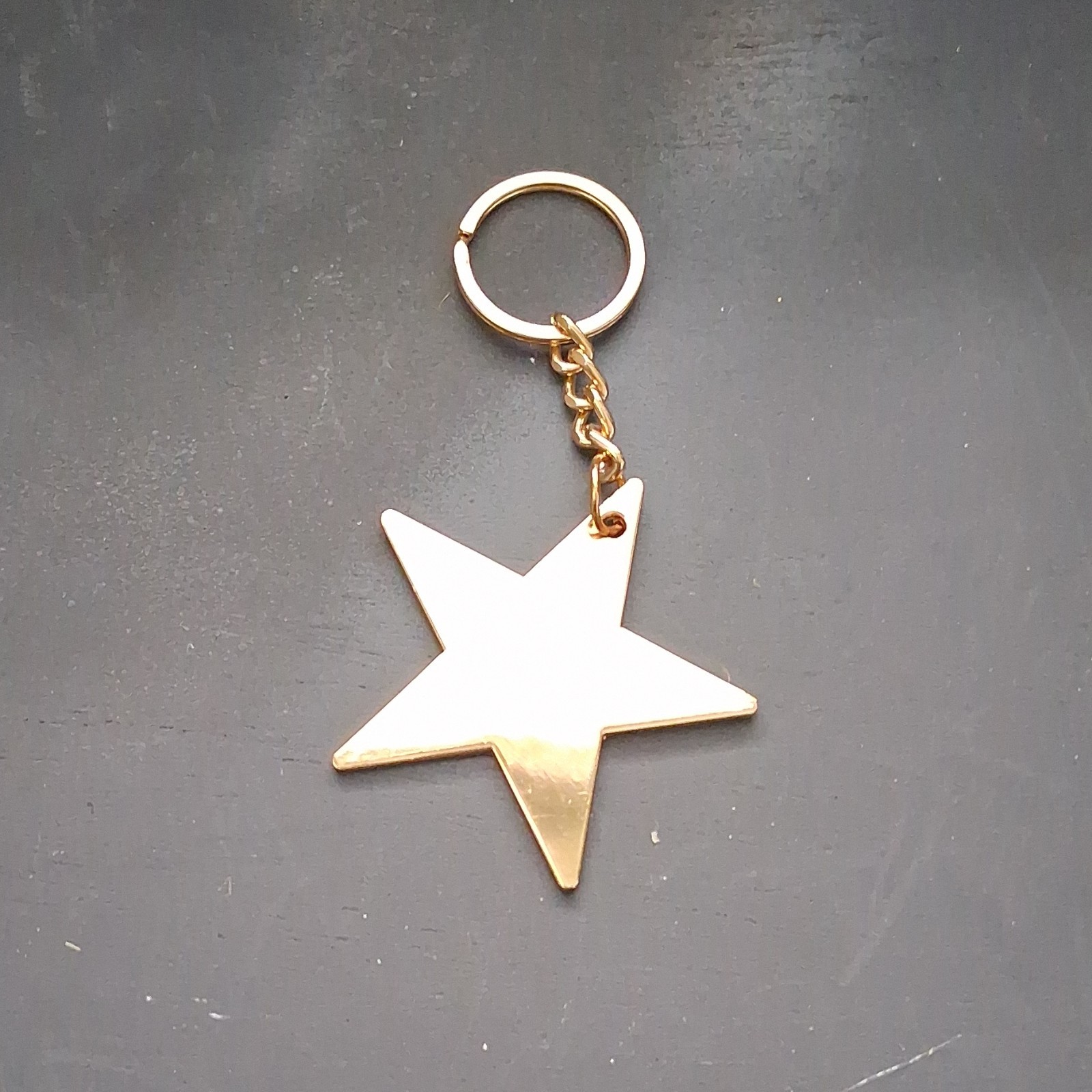 Justice Gold Star Metal Key Chain for Women with Logo Accent