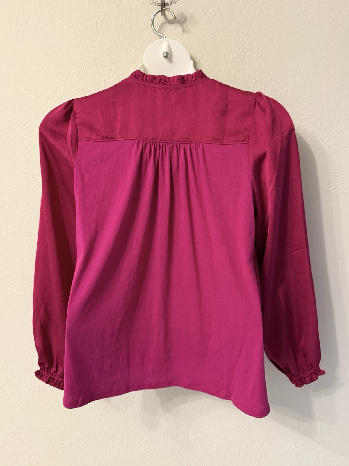 NWT Loft Blouse size M Raspberry Long Sleeve satiny office teacher 2023