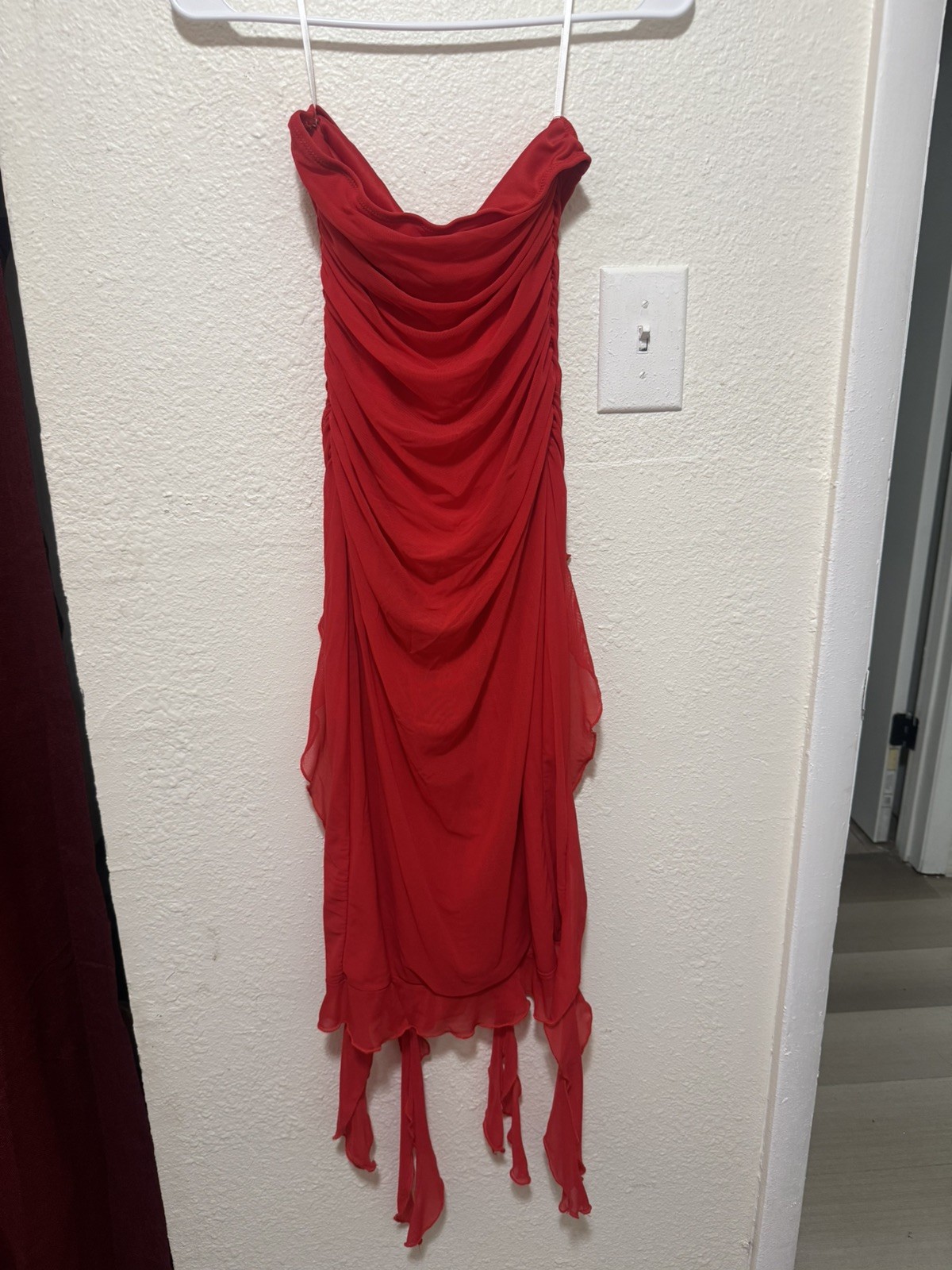 Red strapless Cocktail Dress Size M