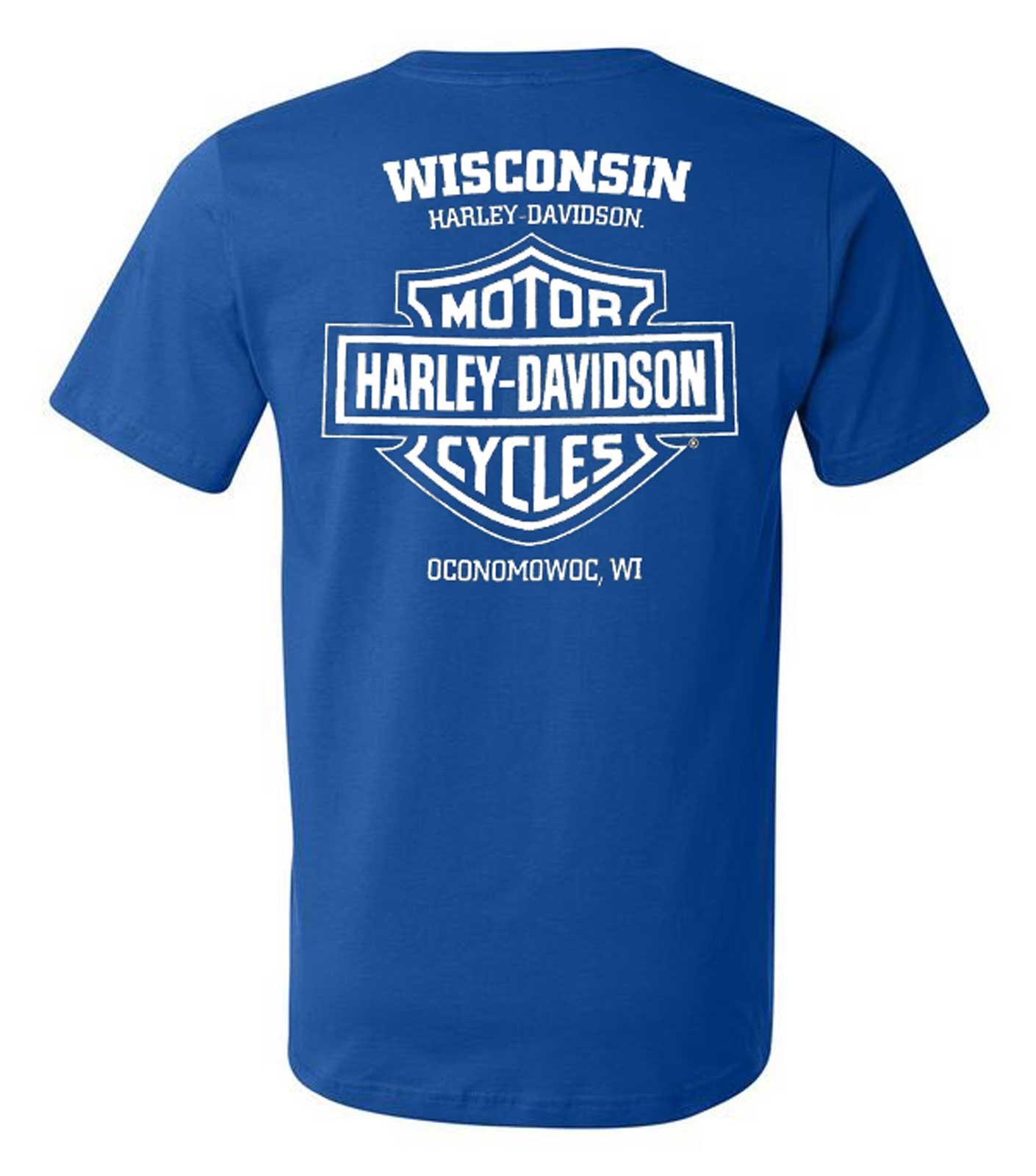 Harley-Davidson Men’s Partisan Short Sleeve Cotton-Blend T-Shirt, Antique Blue