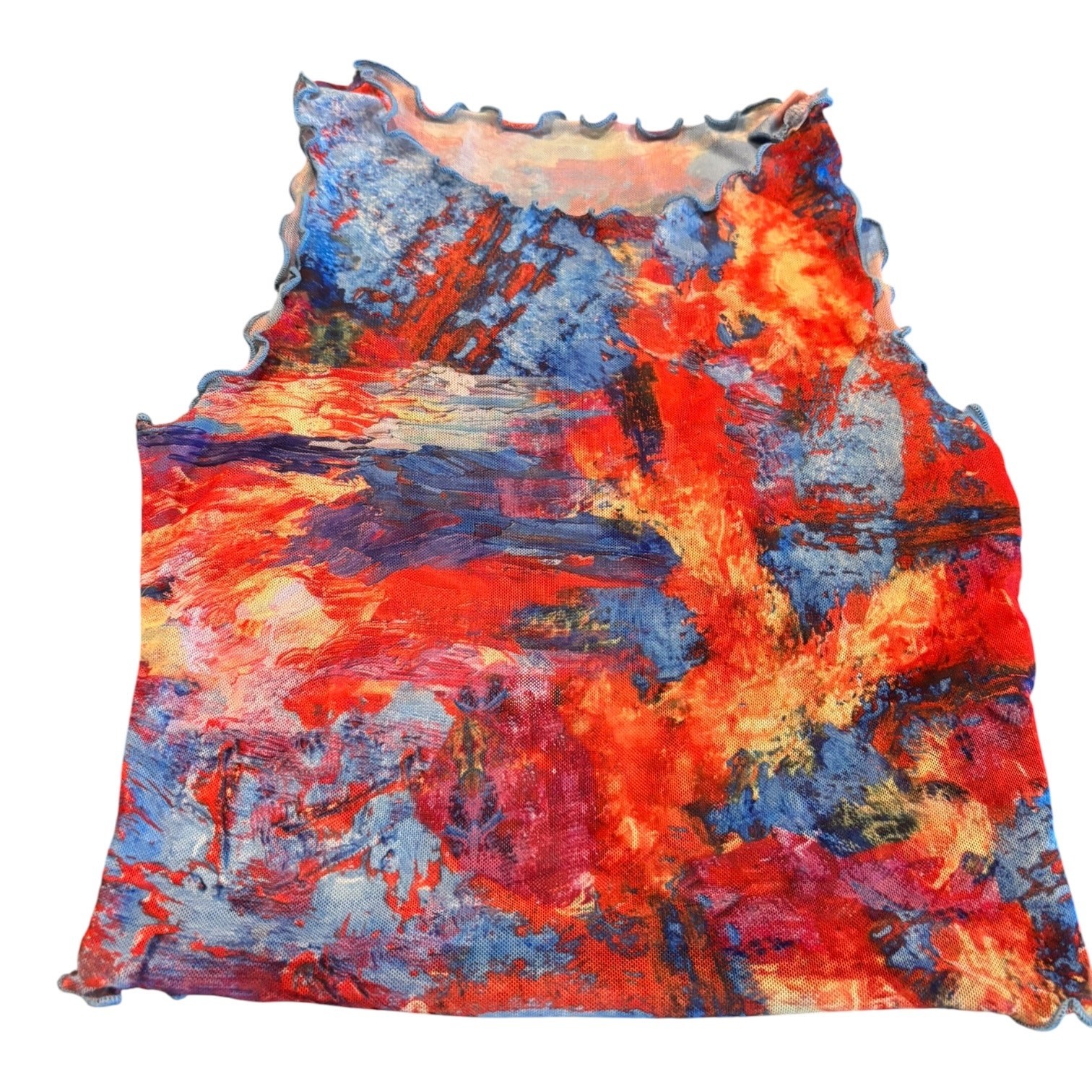 SHEIN Multicolored Mesh Top Cropped SIze 2