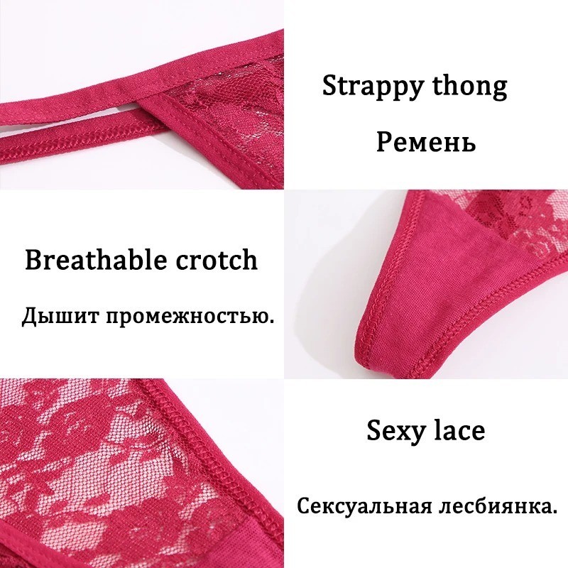 Womens mini Thongs Micro G-String Sexy Silky Underwear Lingerie Lace Panties US