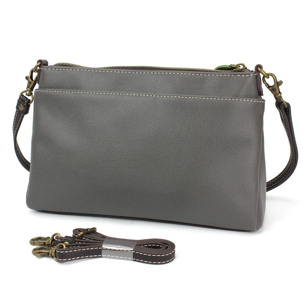 Chala DAISY Deluxe Crossbody RFID Protected Vegan Leather Bag (Gray) NWT