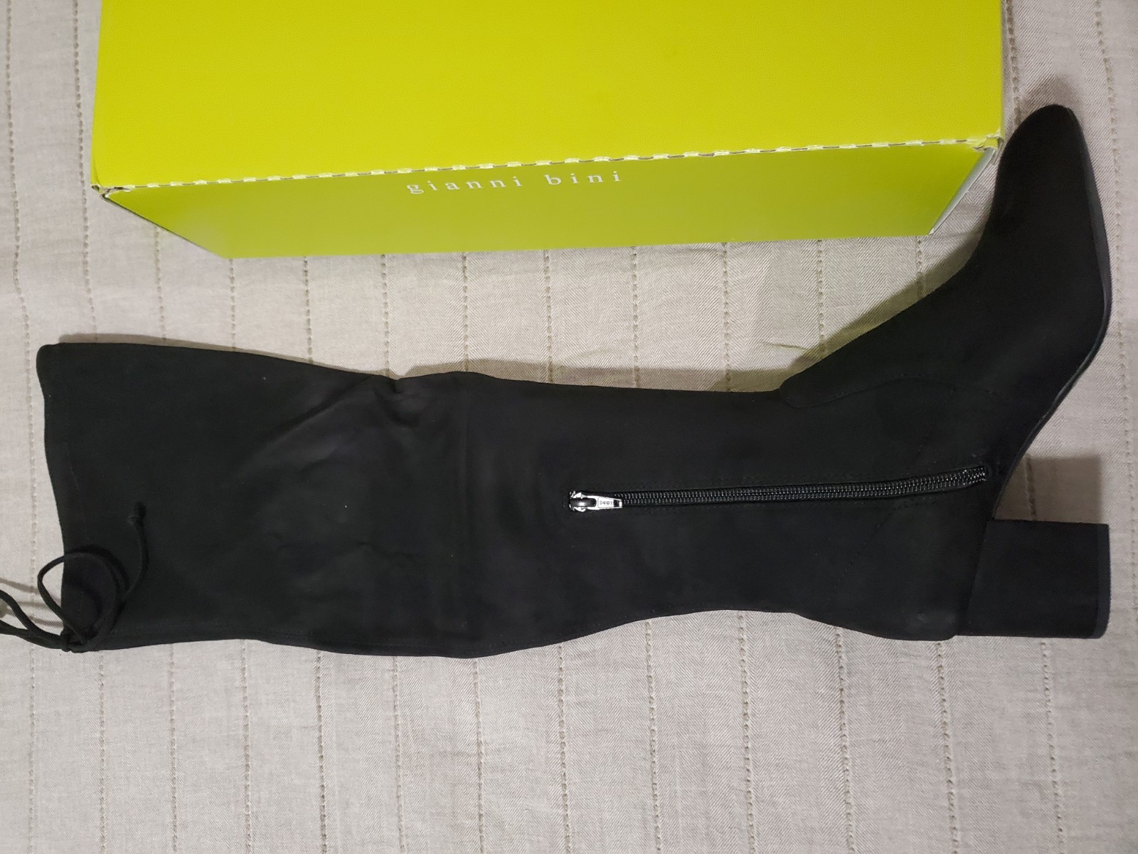 Gianni Bini Trillia Black Over the Knee Boots Pointed Toe Zip Women’s 8M