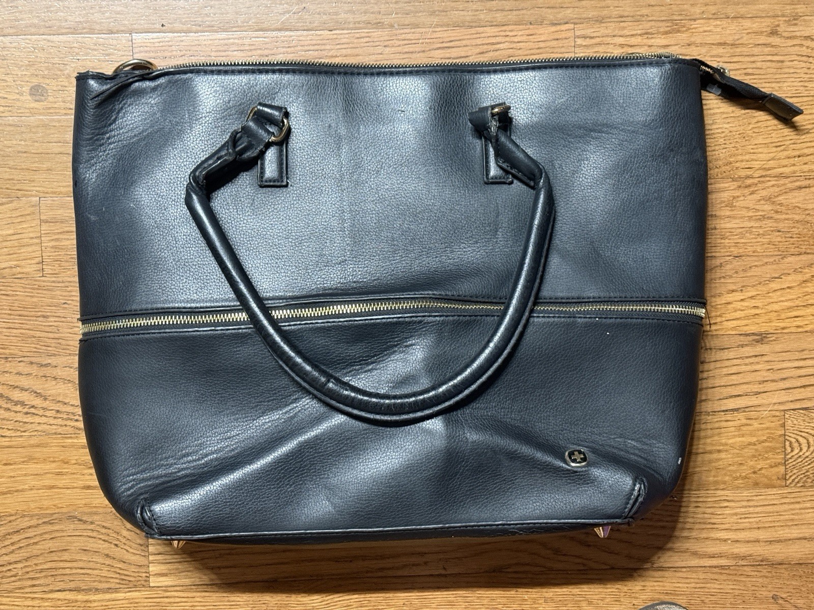 SWISS GEAR Men’s Black/Blue Colorblock Document Briefcase Zip w/ Inner Pockets