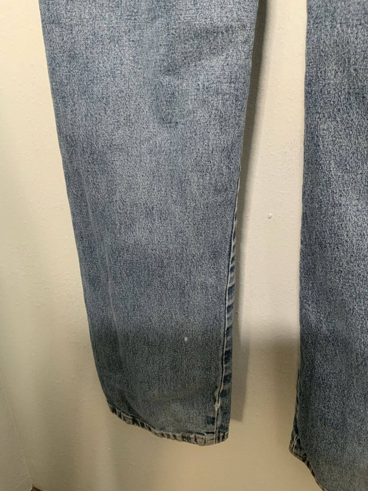 “WRANGLER” LEATHER PATCH WOMENS JEANS-7/8 X 34″ 99% COTTON 1% SPANDEX Boot Cut
