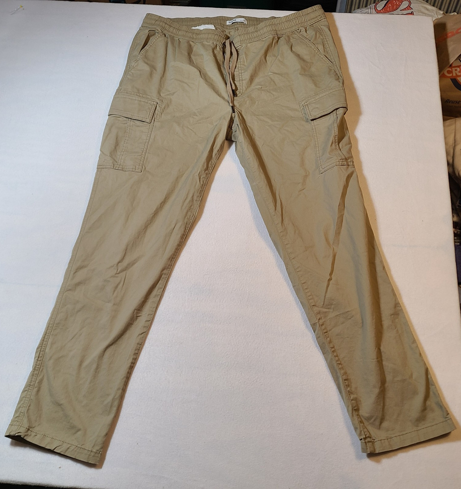 Sonoma Goods For Life Cargo Pants Men XL Khaki Drawstring Elastic Jogger Utility