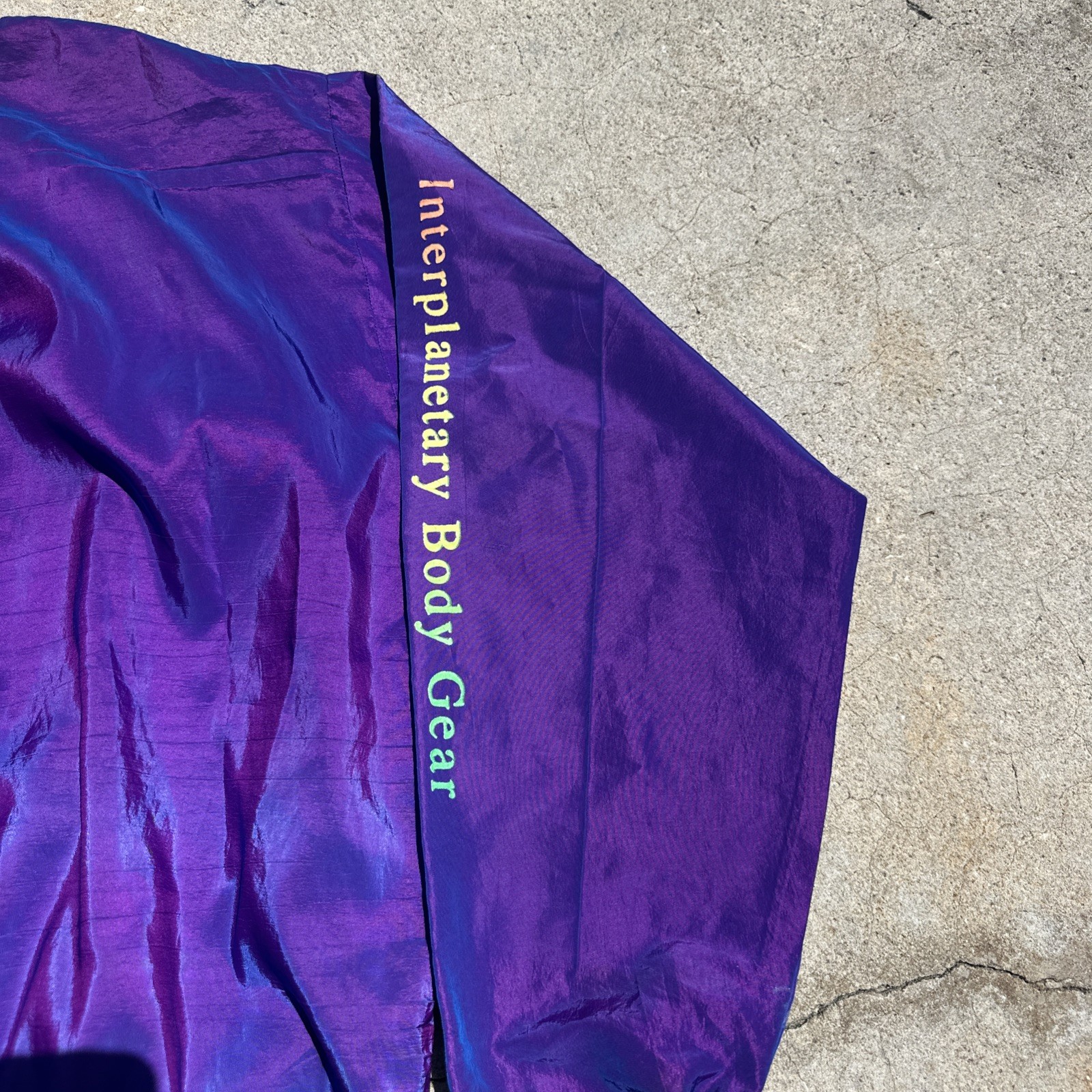 Surf Style Windbreaker Iridescent Purple 1/4 Zip Pullover 90s Vintage One Size