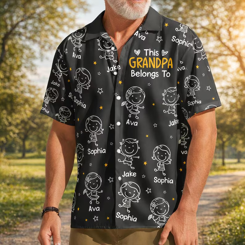 Personalized Grandpa Papa Hawaiian Shirt Gift For Him