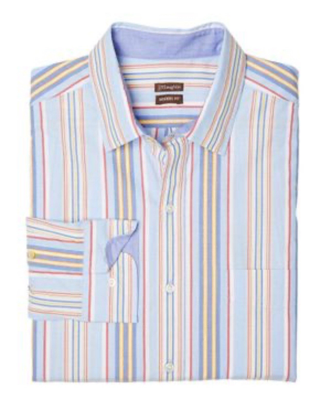 NWT $148 J. McLaughlin Men’s Gramercy Modern Stripe Button Down Size Medium