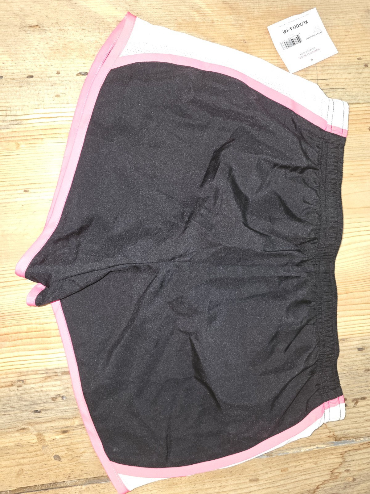 Danskin Now Black/pink/ & white Athletic Running Shorts Girls SZ. XL 14-16