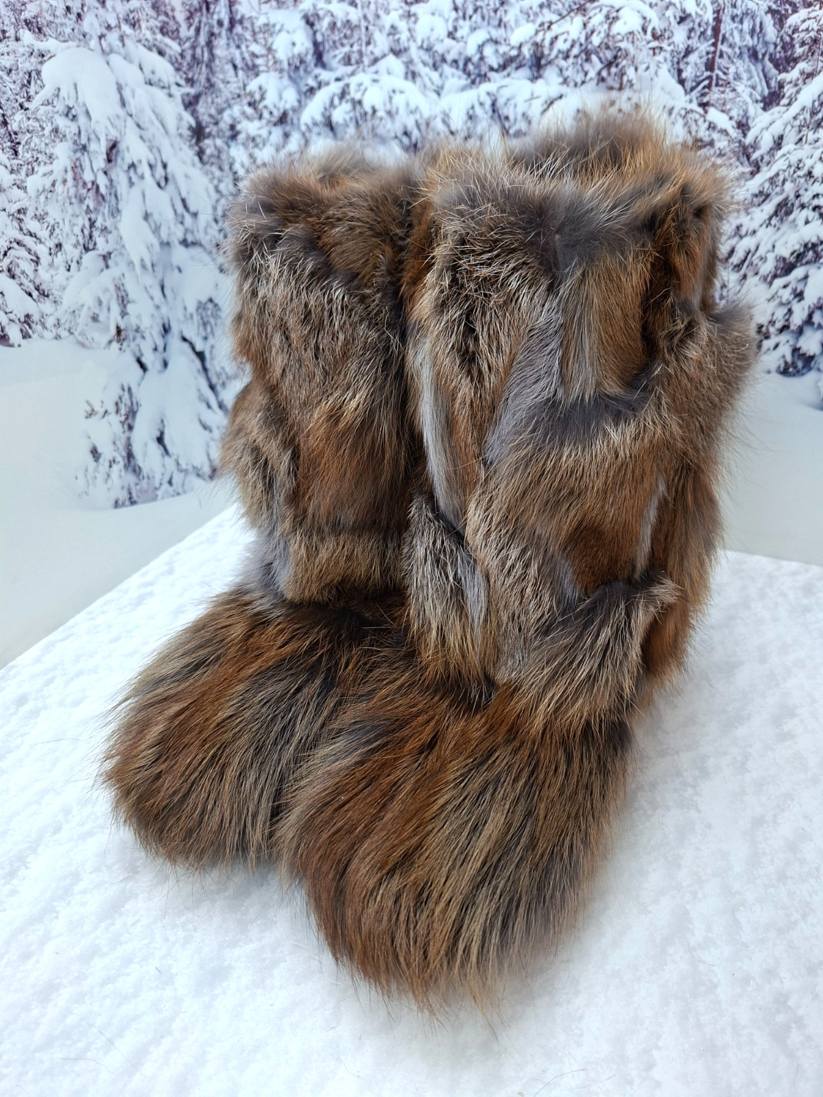 Patchwork Fox fur boots for women, mukluks, yeti boots, Womens Eskimo boots