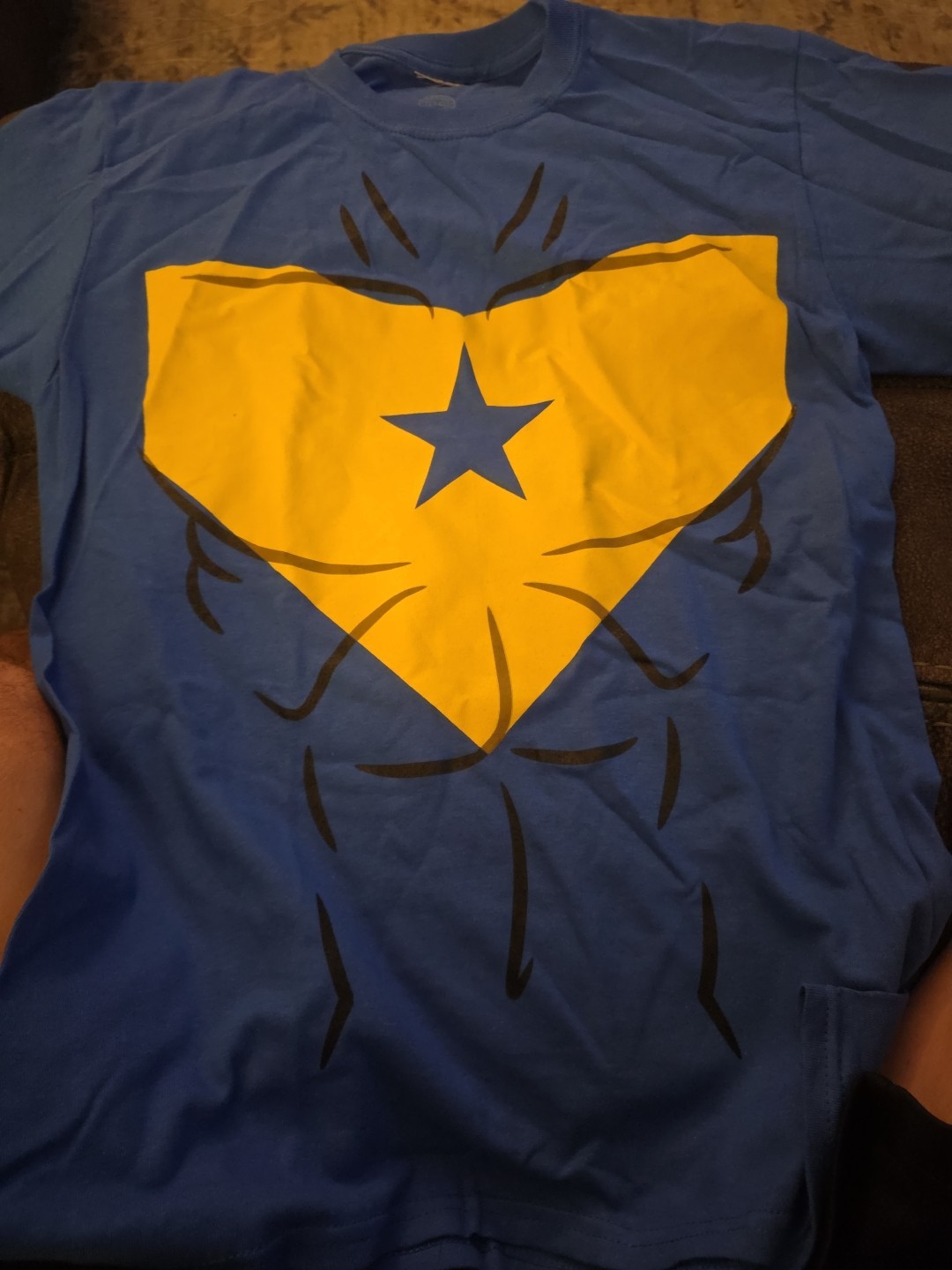 Vintage Goldstar Shirt Mens SMALL BLUE Superhero Booster Gold DC Comics Logo 90s