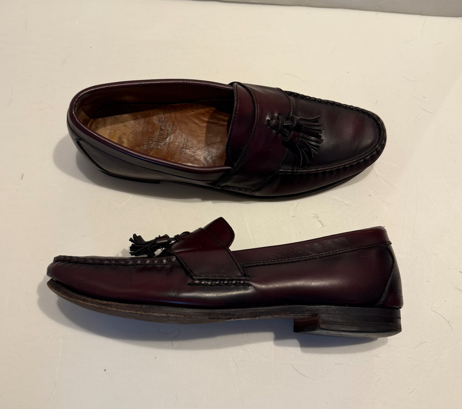 Allen Edmonds Stowe Tassel Burgundy Oxblood Slip On Loafers USA Men Size 10 D