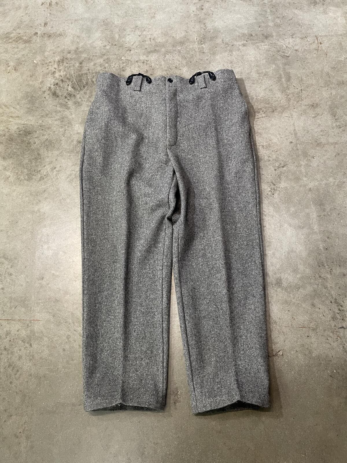 Vintage 1990s Grey Woolrich Pants With Suspenders vtg 90s