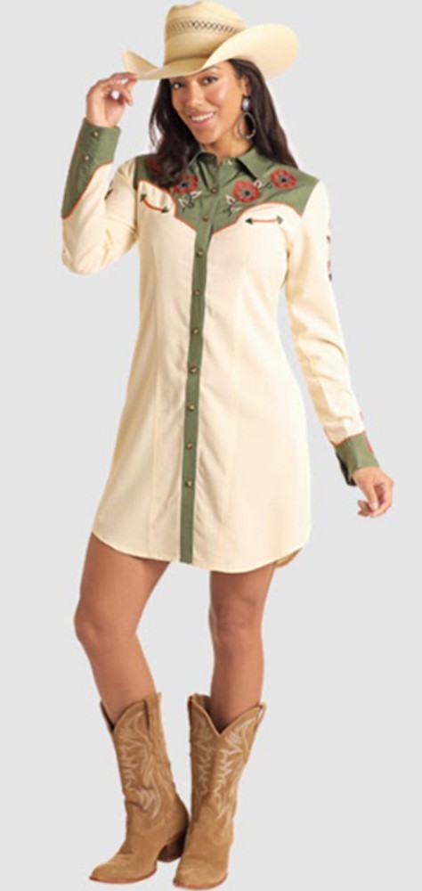 Panhandle Slim Women’s Retro Snap Chainstitch Shirt Dress – LWD2R05820