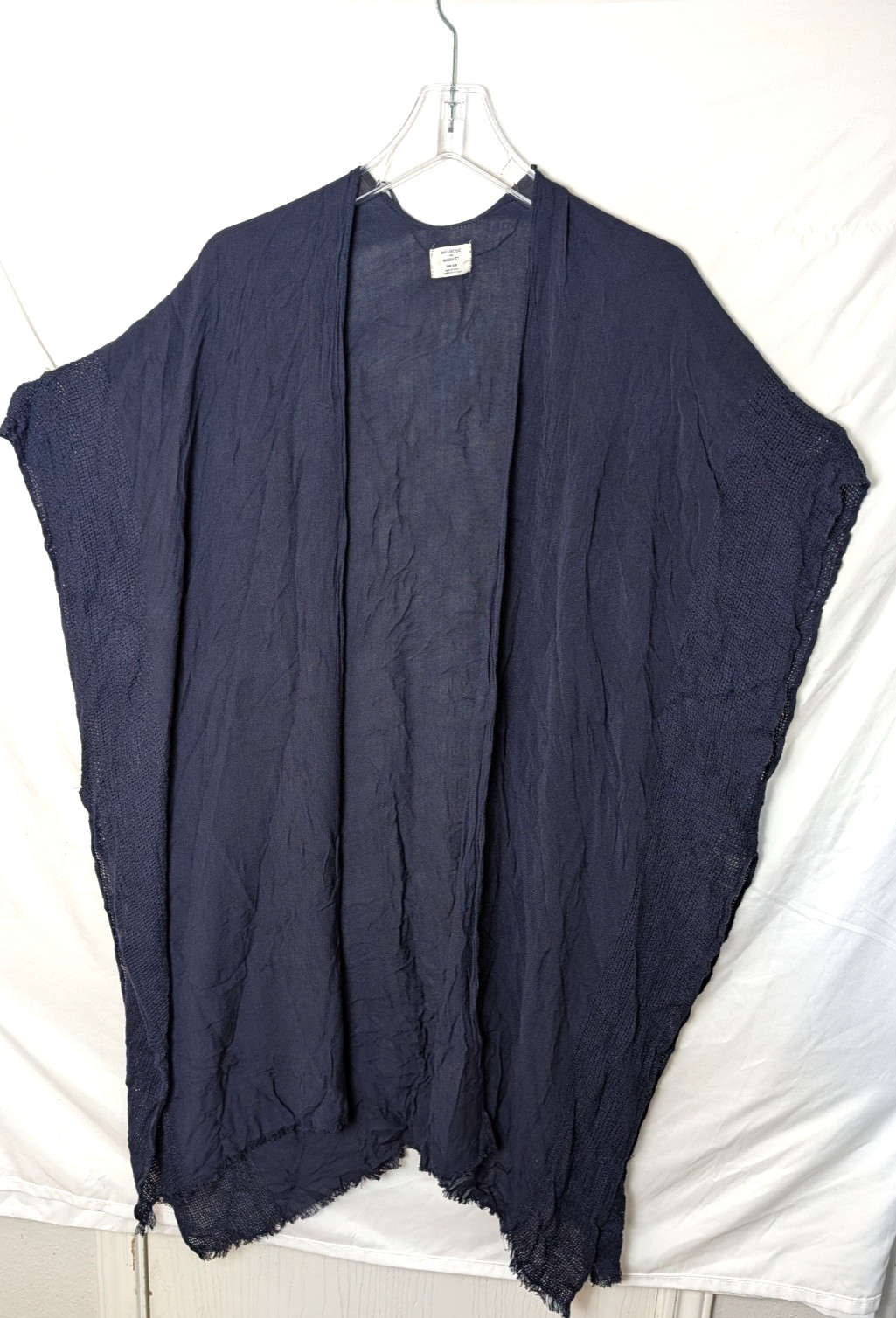 Melrose and Market Women’s Blue Duster Kimono Cover up Lace Accents One Size