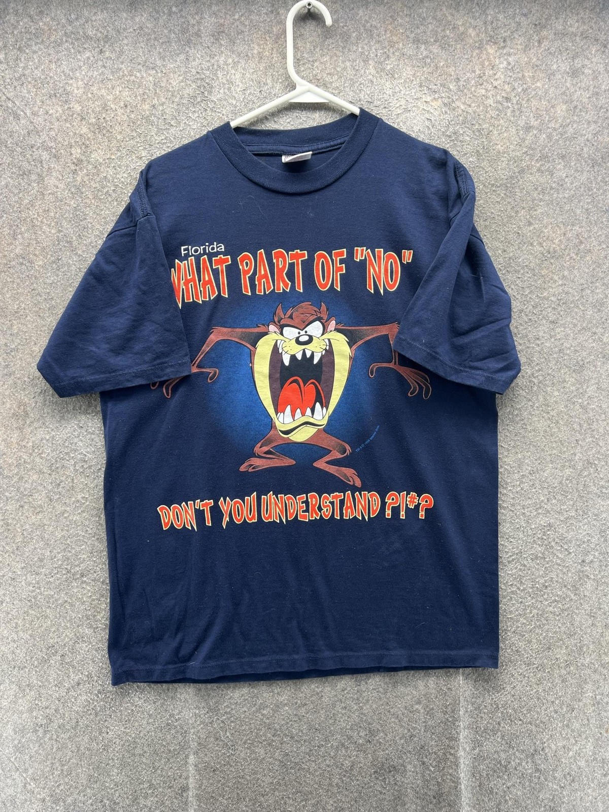 Sherry’s Best Shirt Mens Large Blue Looney Taz Florida What Part Of No