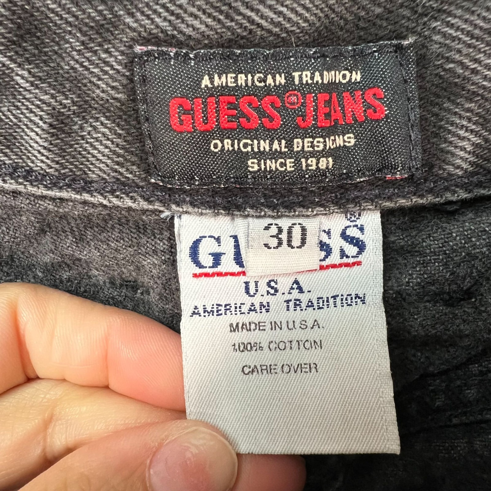 VTG Guess Womens Size 30 (24 in Waist) High-Waisted Tapered Black Denim Pants