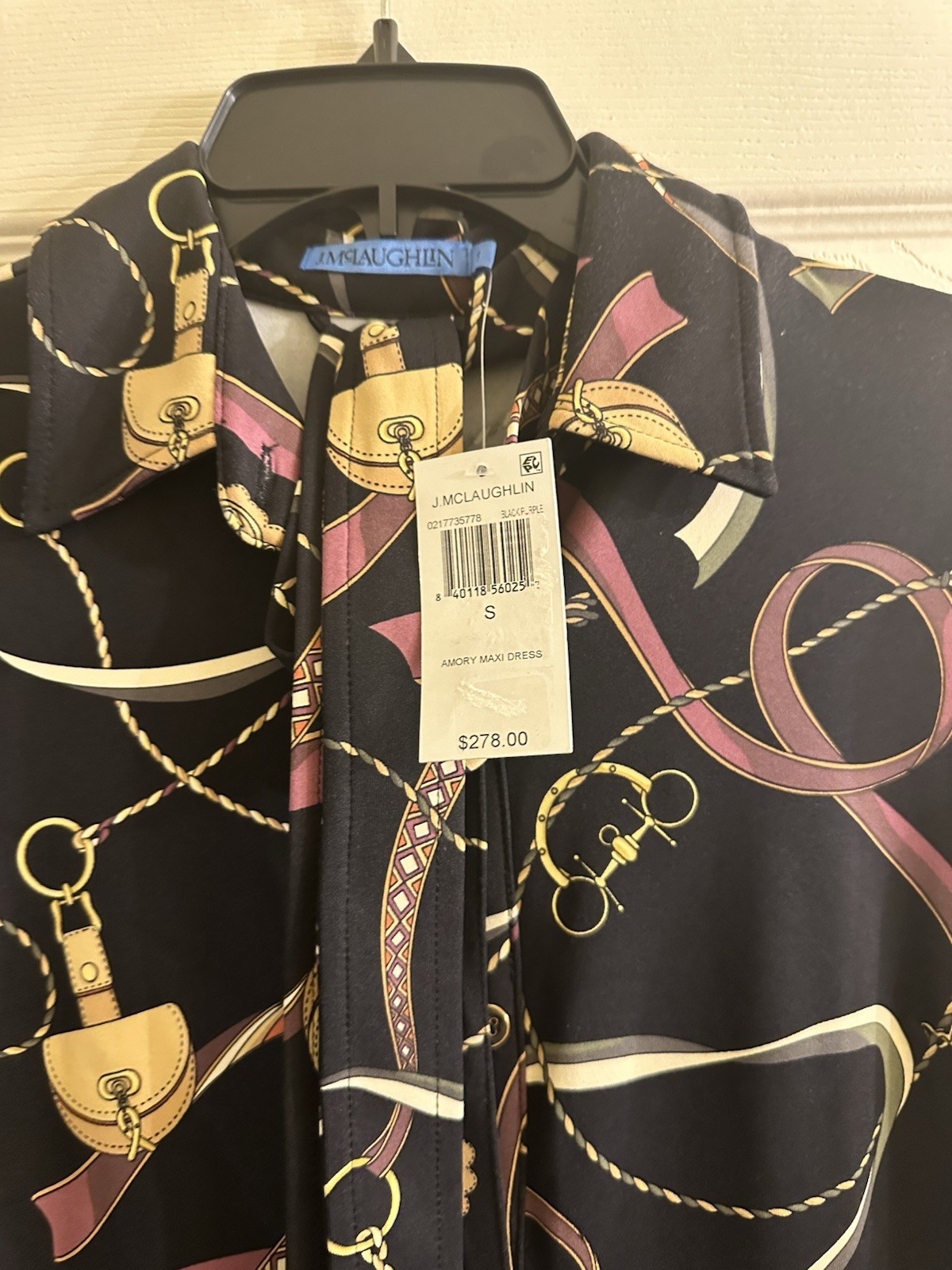 NWT J McLaughlin Armory Catiline Cloth Point Collar Belted Long Sleeve Dress S