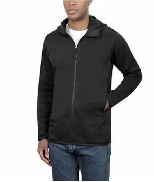 Kirkland Signature Men’s Hooded Fleece Jacket Black or Blue
