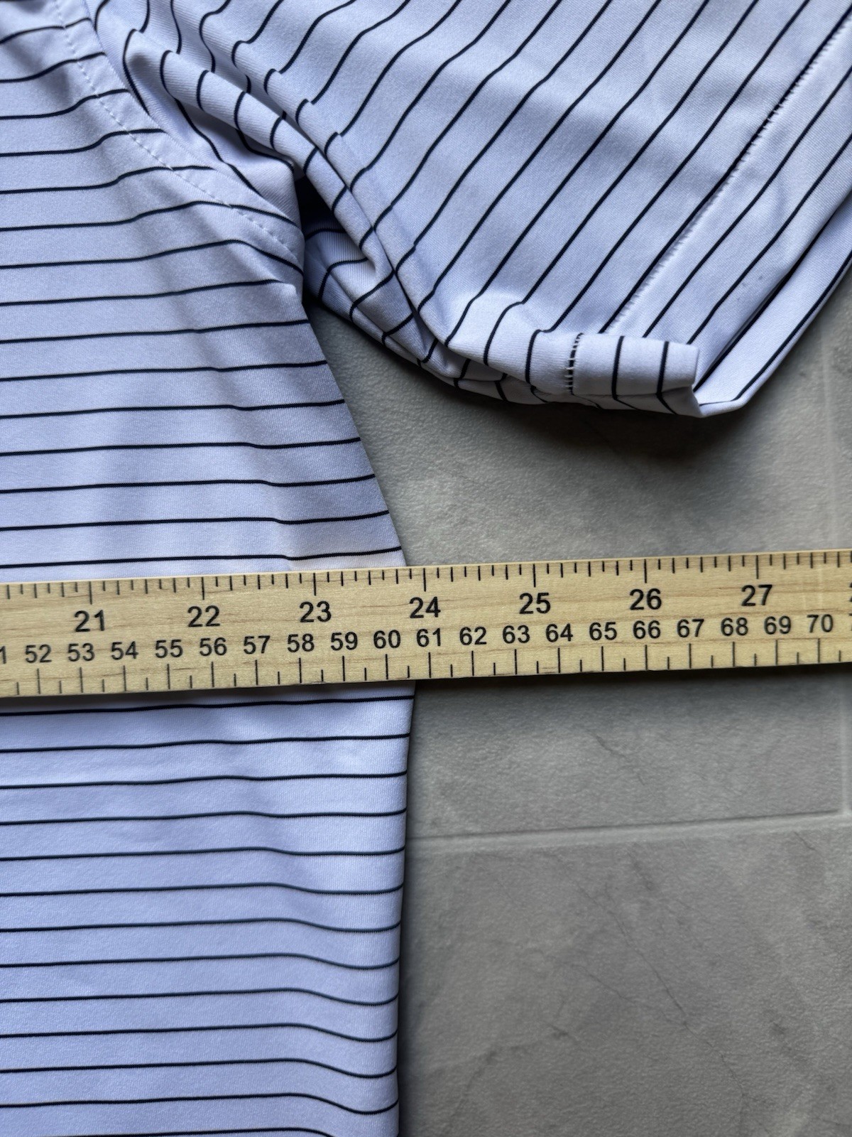 Peter Millar Summer Comfort Men’s L White/Blue Striped Ryder Cup Polo Stretch