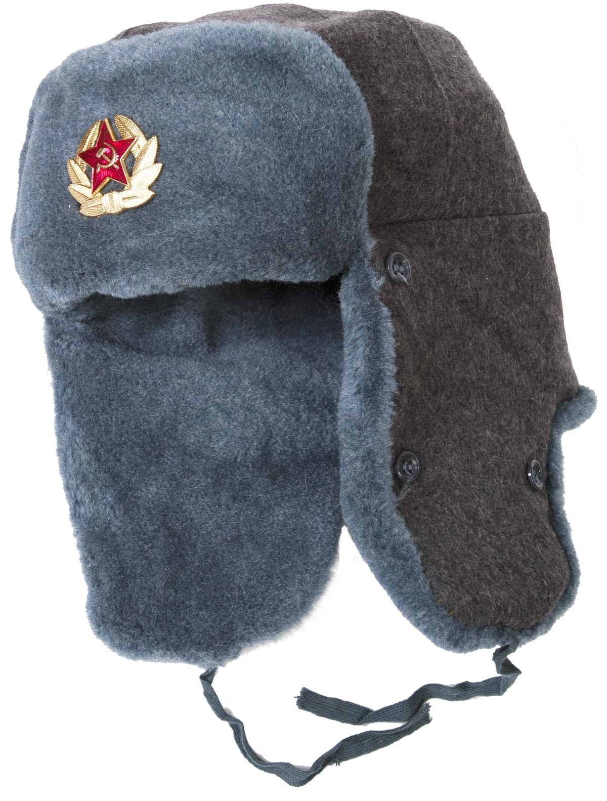 Soviet Army soldier surplus ushanka winter hat. Trapper Aviator Ear Flaps