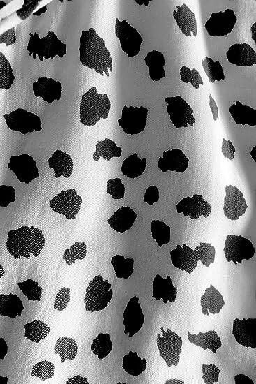 Gobles Women’s Sleeveless Drawstring Romper Black White Print XL