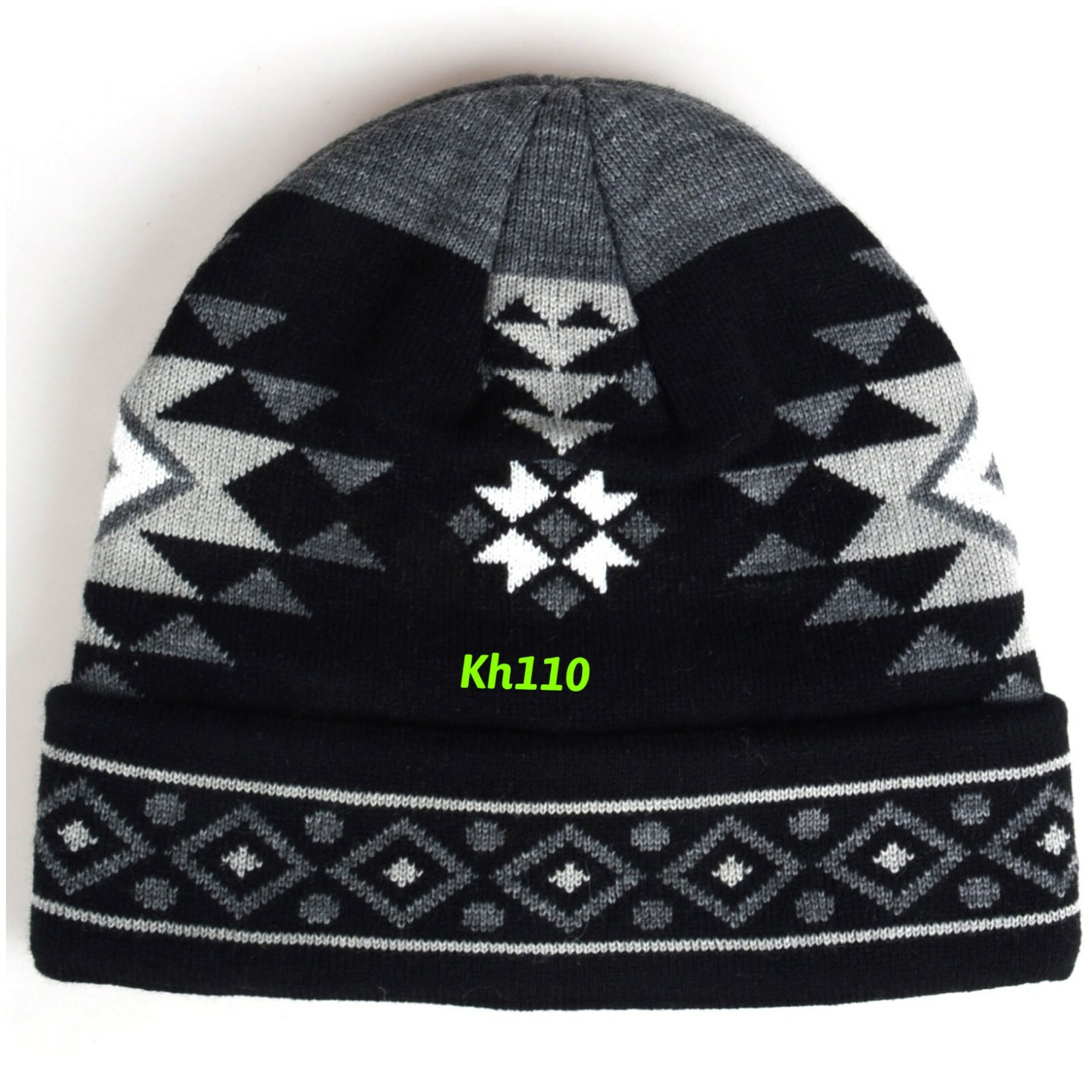 Native American Indian Navajo Print Cuffed Knit Beanie Hat