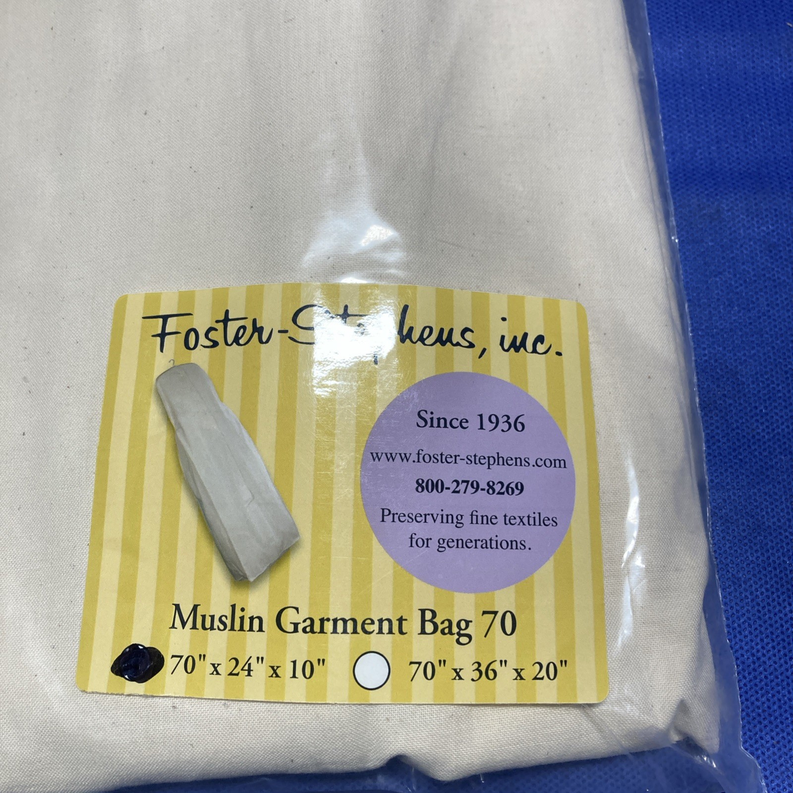 70x24x10 Muslin Garment Bag – 100% Organic Cotton – Clothing Storage Bag