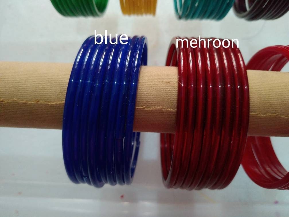 12 Peices Big Size 2-10 2-12 Plain Glass Indian Pakistani Bangles
