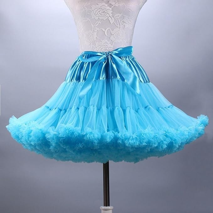 FOLOBE Adult Luxurious Soft Chiffon Petticoat Tulle Tutu Skirt Ladies Petticoat